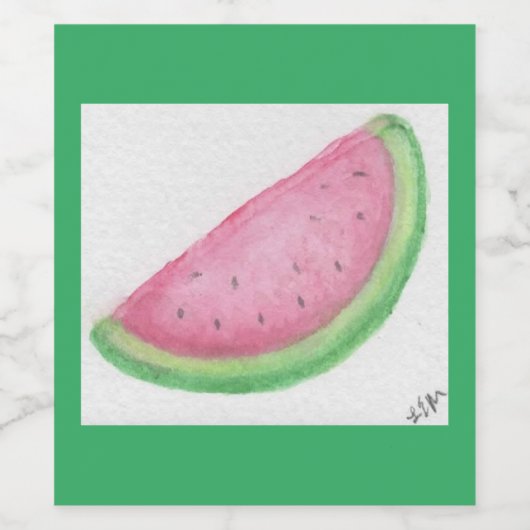 Watermelon Slice Weinetikett (Einzelnes Label)