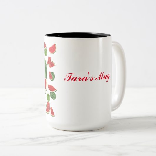 Watermelon Slice Zweifarbige Tasse (VorderseiteRechts)