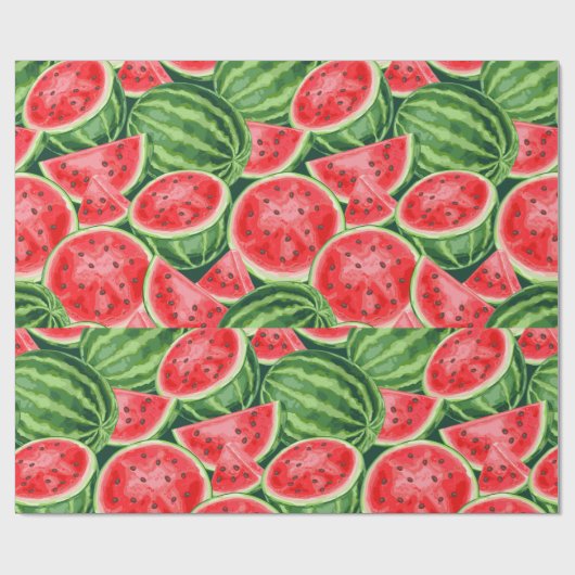 Watermelon Slices Wrapping Paper Geschenkpapier (Flach)