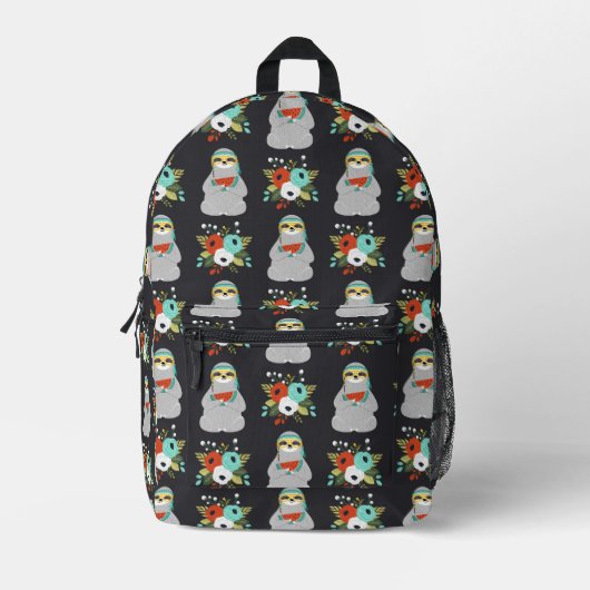 Watermelon Sloth Pattern Bedruckter Rucksack (Vorderseite)