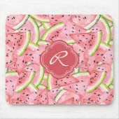Watermelon Sommer Frische Muster mit Monogramm Mousepad (Vorne)