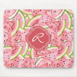 Watermelon Sommer Frische Muster mit Monogramm Mousepad