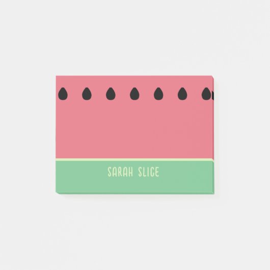 Watermelon Sommer Früchte Rosa und Grün Post-it Klebezettel (Vorderseite)