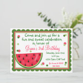 Watermelon Sommer Geburtstag Einladungen (Stehend Vorderseite)