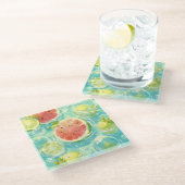 Watermelon Splash Glasuntersetzer (Schrägansicht)