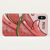 Watermelon Splash kundenspezifische monogramm Tele Case-Mate iPhone Hülle (Rückseite (Horizontal))