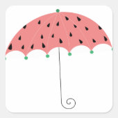 Watermelon Spring Umbrella Quadratischer Aufkleber (Vorderseite)