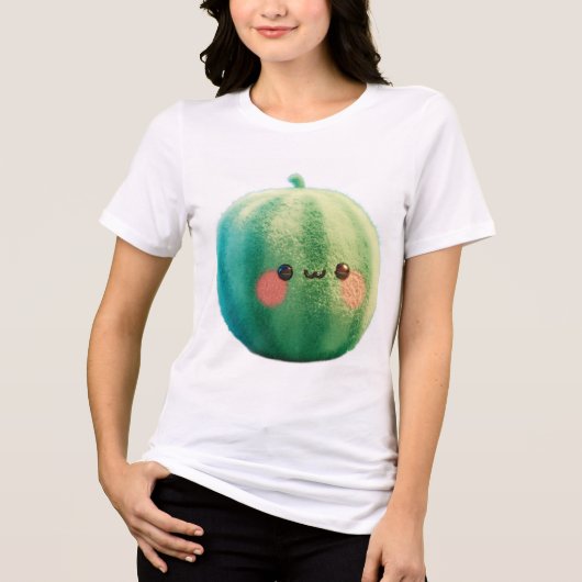 Watermelon Sprite – Fuzzy Summer Fruit Cutie Women Tri-Blend Shirt (Vorderseite)