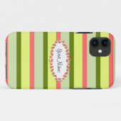 Watermelon Streifen Klassisches Oval "Name" Case-Mate iPhone Hülle (Rückseite (Horizontal))