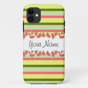 Watermelon Stripe Classic Ihr Name iPhone Fall Case-Mate iPhone Hülle