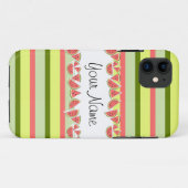 Watermelon Stripe Classic Ihr Name iPhone Fall Case-Mate iPhone Hülle (Rückseite (Horizontal))
