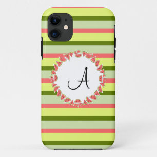 Watermelon Stripe Classic "Monogram" iPhone 5 Fall 11 Hülle