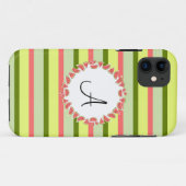 Watermelon Stripe Classic "Monogram" iPhone 5 Fall Case-Mate iPhone Hülle (Rückseite (Horizontal))