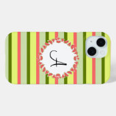 Watermelon Stripe Classic "Monogram" iPhone Gehäus Case-Mate iPhone Hülle (Rückseite (Horizontal))