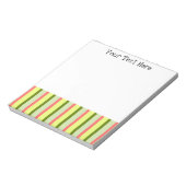 Watermelon Stripe Klassischer Text Notizblock (Rotiert)