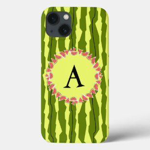 Watermelon Stripe "Monogram" iPad Gehäuse iPhone 13 Hülle