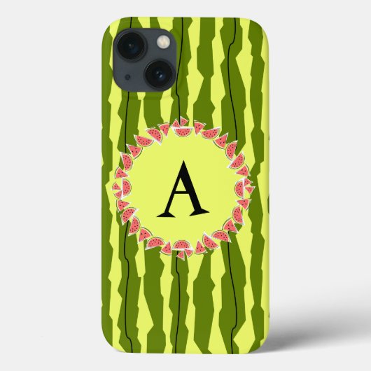 Watermelon Stripe "Monogram" iPad Gehäuse Case-Mate iPhone Hülle (Rückseite)