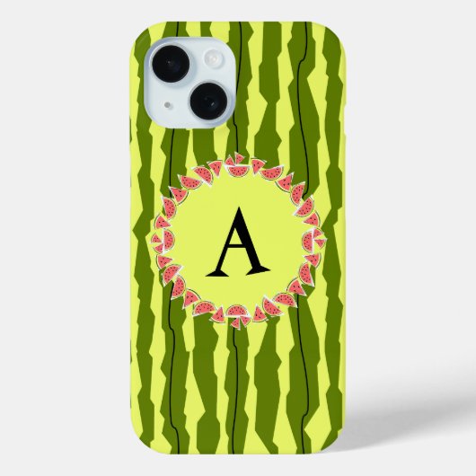 Watermelon Stripe 'Monogram' iPhone case (Rückseite)