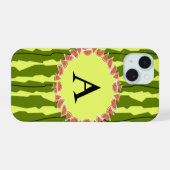 Watermelon Stripe 'Monogram' iPhone case 15 Hülle (Rückseite (Horizontal))
