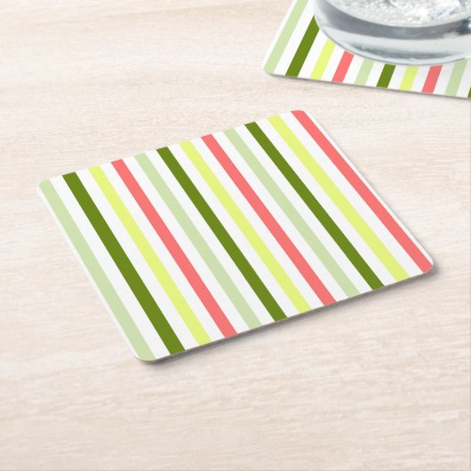 Watermelon Stripe Thin Rechteckiger Pappuntersetzer (angewinkelt)