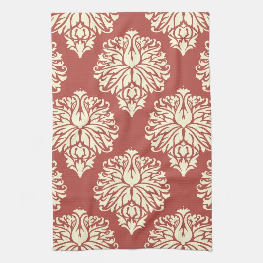 Watermelon Südliche Hütte Damask Geschirrtuch (Vertikal)