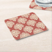 Watermelon Südliche Hütte Damask Rechteckiger Pappuntersetzer (angewinkelt)