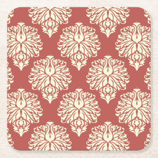 Watermelon Südliche Hütte Damask Rechteckiger Pappuntersetzer