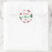 Watermelon Summer Birthday Party Dank Melon Runder Aufkleber (Tasche)