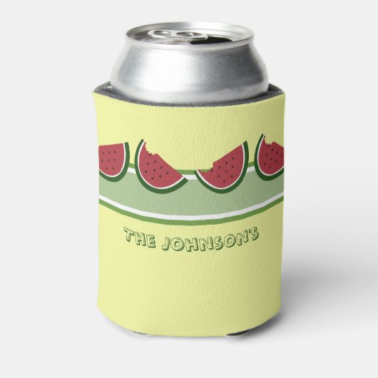 Watermelon Summer Family Wiedersehen Fun Gelb Dosenkühler (Kanne Rückseite)