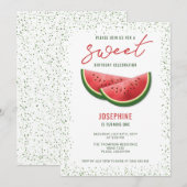 Watermelon Summer Fruit Slices Sweet Geburtstag Einladung (Vorne/Hinten)