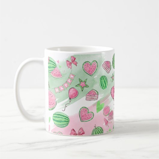 Watermelon Summer Fun Coffee Tasse (Links)