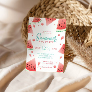 Watermelon Summer GRILLEN Backyard Party Einladung