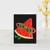 Watermelon Summer Melon With Sungles Funny Waterme Karte (Gelbe Blume)