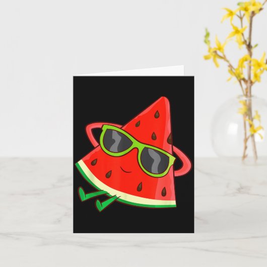 Watermelon Summer Melon With Sungles Funny Waterme Karte (Gelbe Blume)