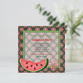 Watermelon Summer Party Einladung (Stehend Vorderseite)