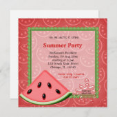 Watermelon Summer Party Einladung (Vorne/Hinten)
