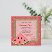 Watermelon Summer Party Einladung (Stehend Vorderseite)