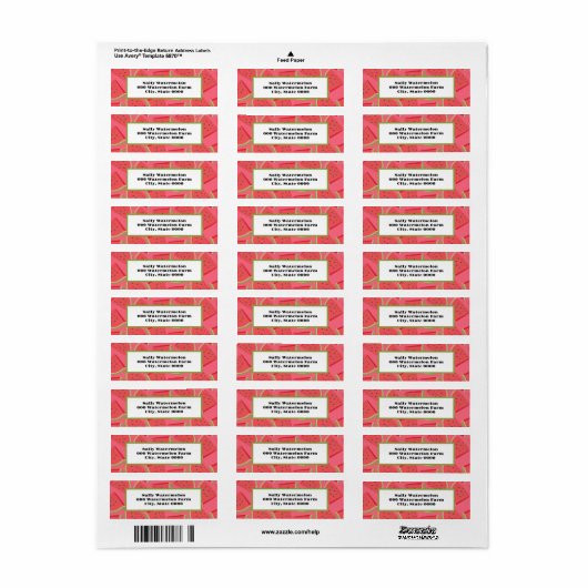 Watermelon Summer Time Address Labels (Vorne)