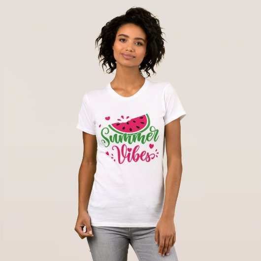 Watermelon Summer Vibes Ladie's T - Shirt (Vorne ganz)
