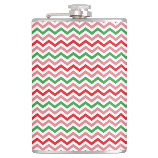 Watermelon Summer Zigzag Streifen Muster-56209 Flachmann (Vorderseite)