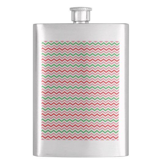 Watermelon Summer Zigzag Streifen Muster-56209 Flachmann (Vorderseite)