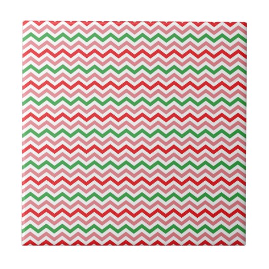 Watermelon Summer Zigzag Streifen Muster-56209 Fliese (Vorderseite)