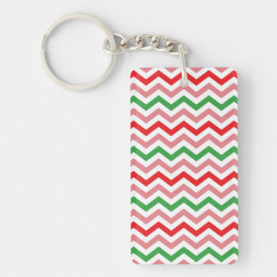 Watermelon Summer Zigzag Streifen Muster-56209 Schlüsselanhänger