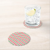 Watermelon Summer Zigzag Streifen Muster-56209 Untersetzer (Vor Ort)