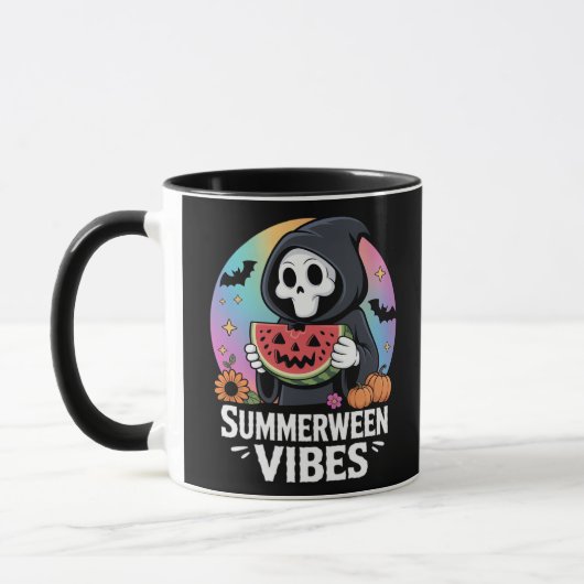 Watermelon Summerween Skeleton Vibes Tasse (Links)