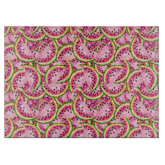 Watermelon Surprise Glass Cutting Board Schneidebrett (Vorderseite)