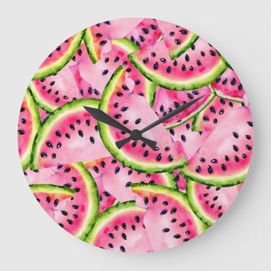 Watermelon Surprise Wall Clock Große Wanduhr (Vorderseite)