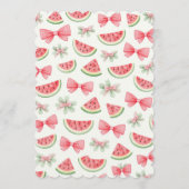 Watermelon Sweet Fairy First Birthday Party Einladung (Rückseite)