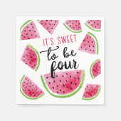 Watermelon Sweet to Be Four Birthday Party Serviette (Vorderseite)