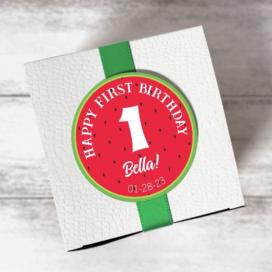 Watermelon Thema Geburtstagsticker Runder Aufkleber